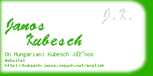 janos kubesch business card